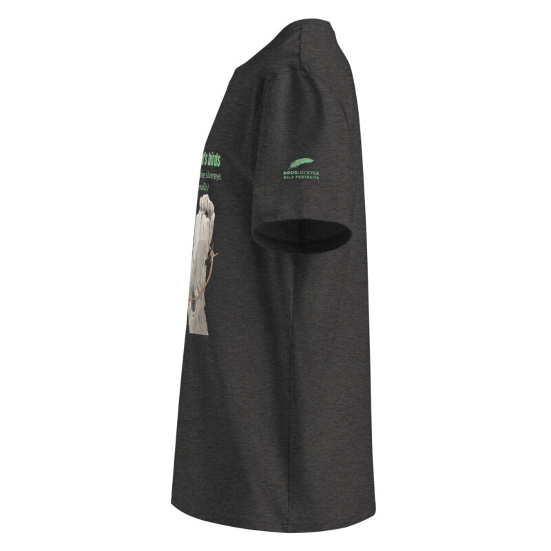 Unisex organic ribbed neck t-shirt, save New Zealand's birds (waxeye) - Image 10