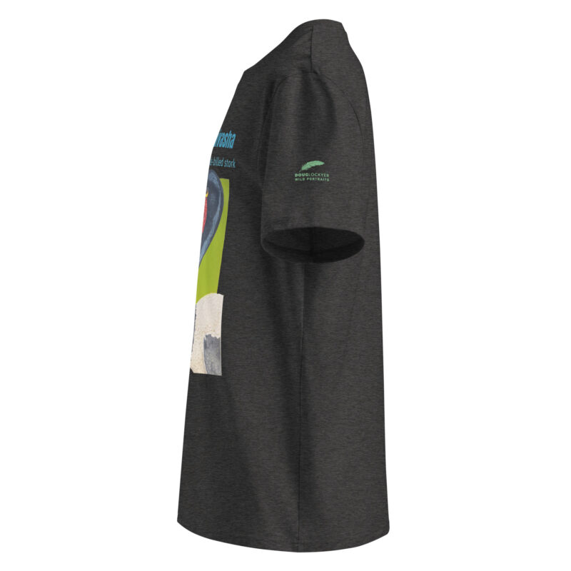Unisex organic ribbed neck t-shirt, save Lake Naivasha (saddle-billed stork) - Image 10