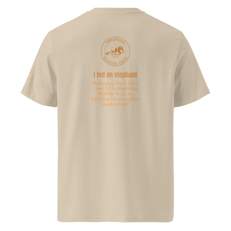 Unisex organic ribbed neck t-shirt, Save th eelephant (Tim) - Image 23