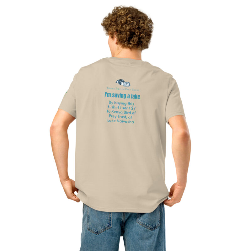 Unisex organic ribbed neck t-shirt, save Lake Naivasha (saddle-billed stork) - Image 42