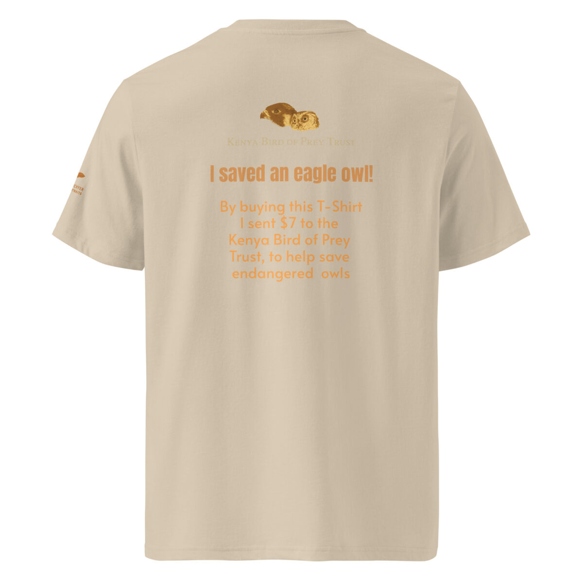 Unisex organic ribbed neck t-shirt, save the eagle owl - Image 23