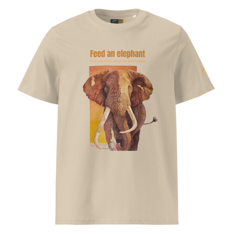 Unisex organic ribbed neck t-shirt, Save th eelephant (Tim) - Image 24