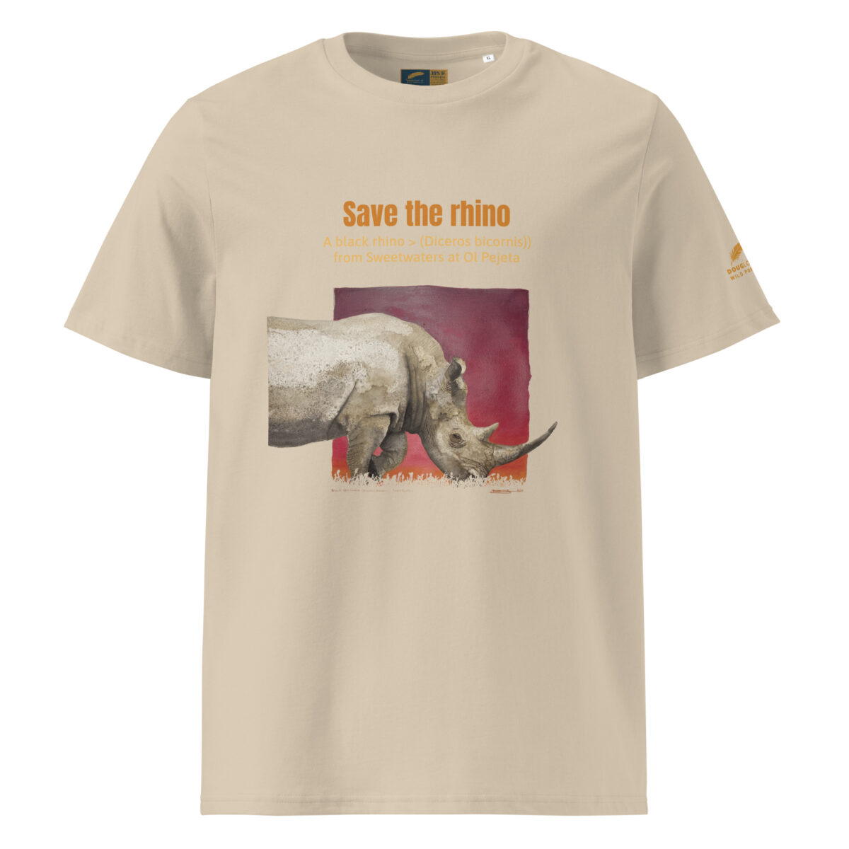 Unisex organic ribbed neck t-shirt, save the rhino - Image 24