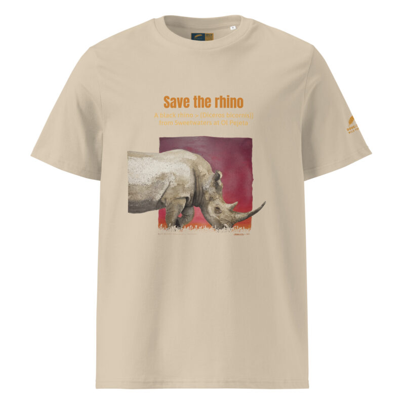 Unisex organic ribbed neck t-shirt, save the rhino - Image 24