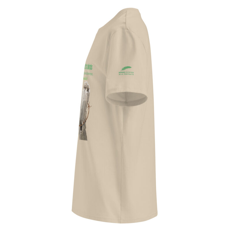 Unisex organic ribbed neck t-shirt, save New Zealand's birds (waxeye) - Image 25