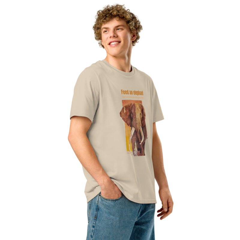 Unisex organic ribbed neck t-shirt, Save th eelephant (Tim) - Image 49
