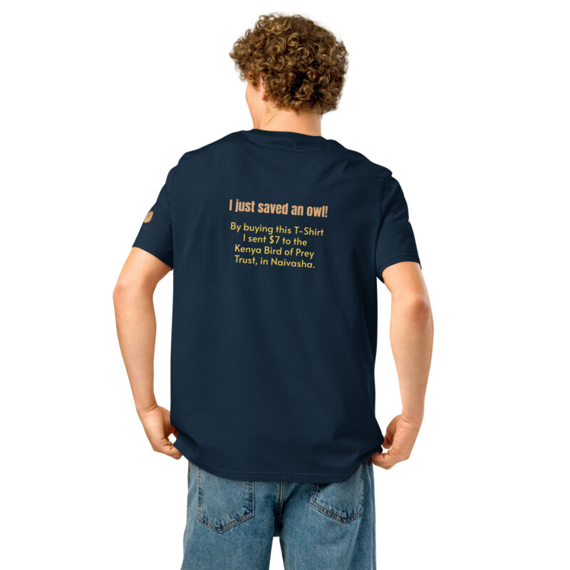Unisex organic ribbed neck t-shirt, Eagle owl - Image 6