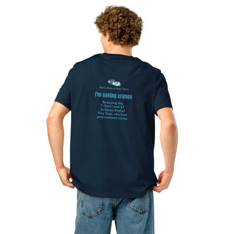 Unisex organic ribbed neck t-shirt, Save the cranes - Image 6