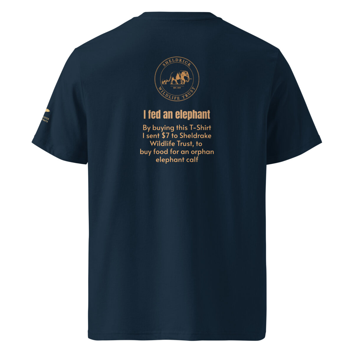 Unisex organic ribbed neck t-shirt, Save th eelephant (Tim) - Image 5