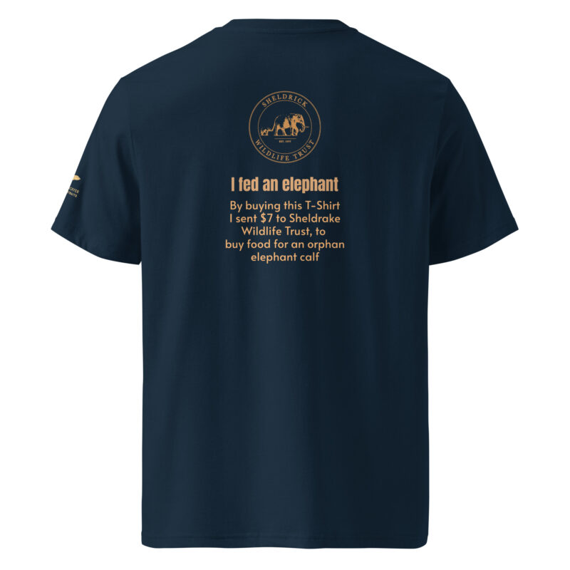 Unisex organic ribbed neck t-shirt, Save th eelephant (Tim) - Image 5