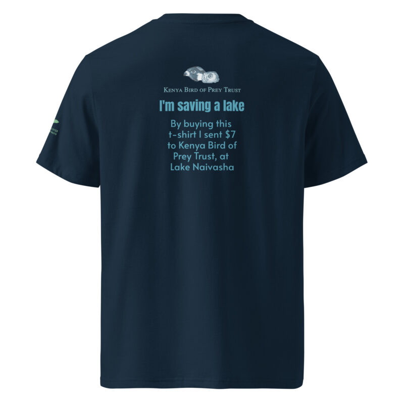Unisex organic ribbed neck t-shirt, save Lake Naivasha (saddle-billed stork) - Image 5
