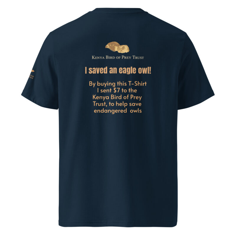 Unisex organic ribbed neck t-shirt, save the eagle owl - Image 5