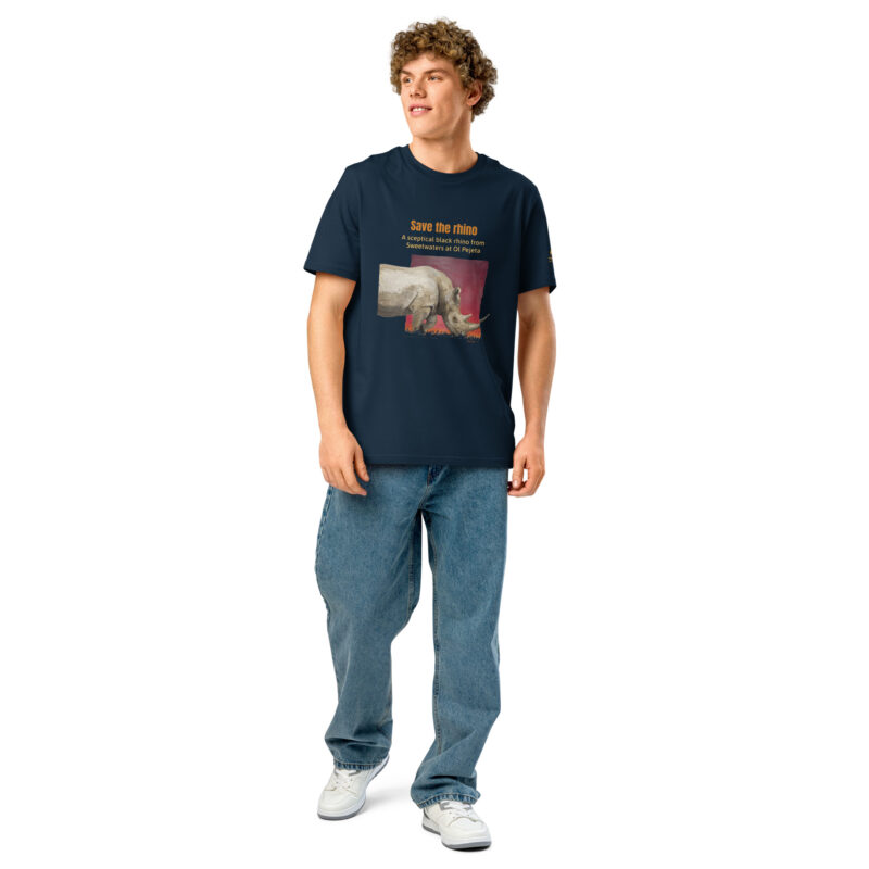 Unisex organic ribbed neck t-shirt, save th erhino - Image 5