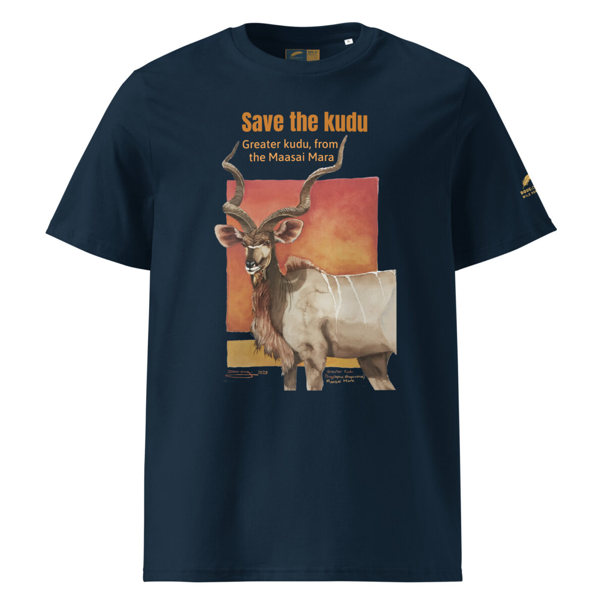 Unisex organic ribbed neck t-shirt, Save the Kudu - Image 12