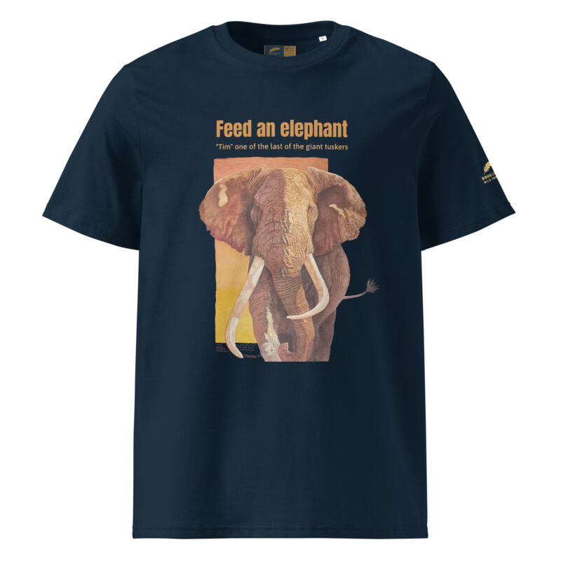 Unisex organic ribbed neck t-shirt, Save th eelephant (Tim) - Image 6
