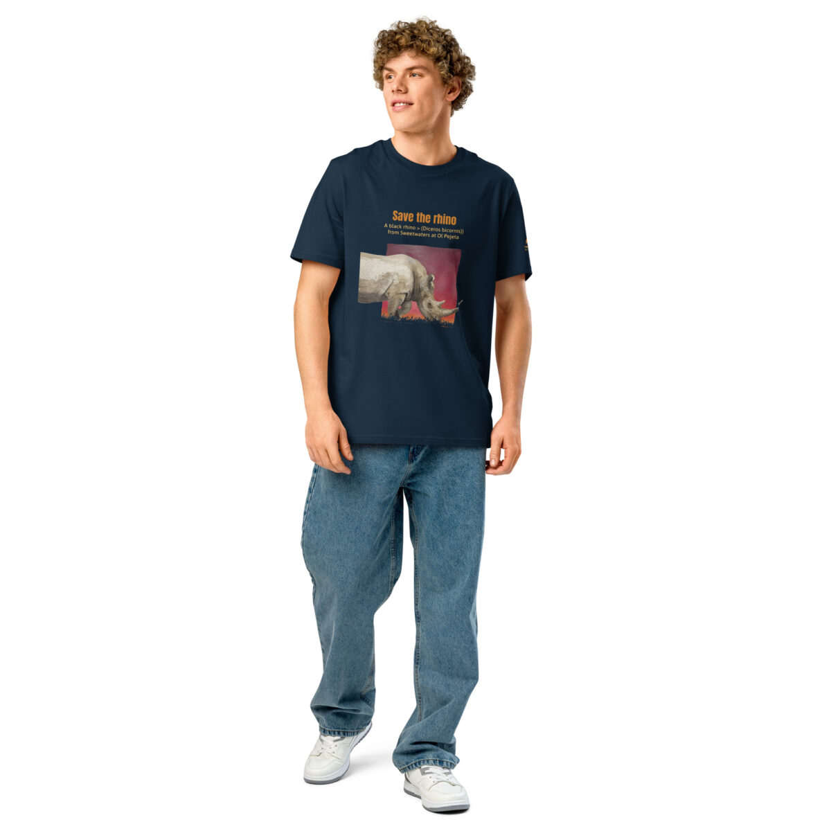Unisex organic ribbed neck t-shirt, save the rhino - Image 32