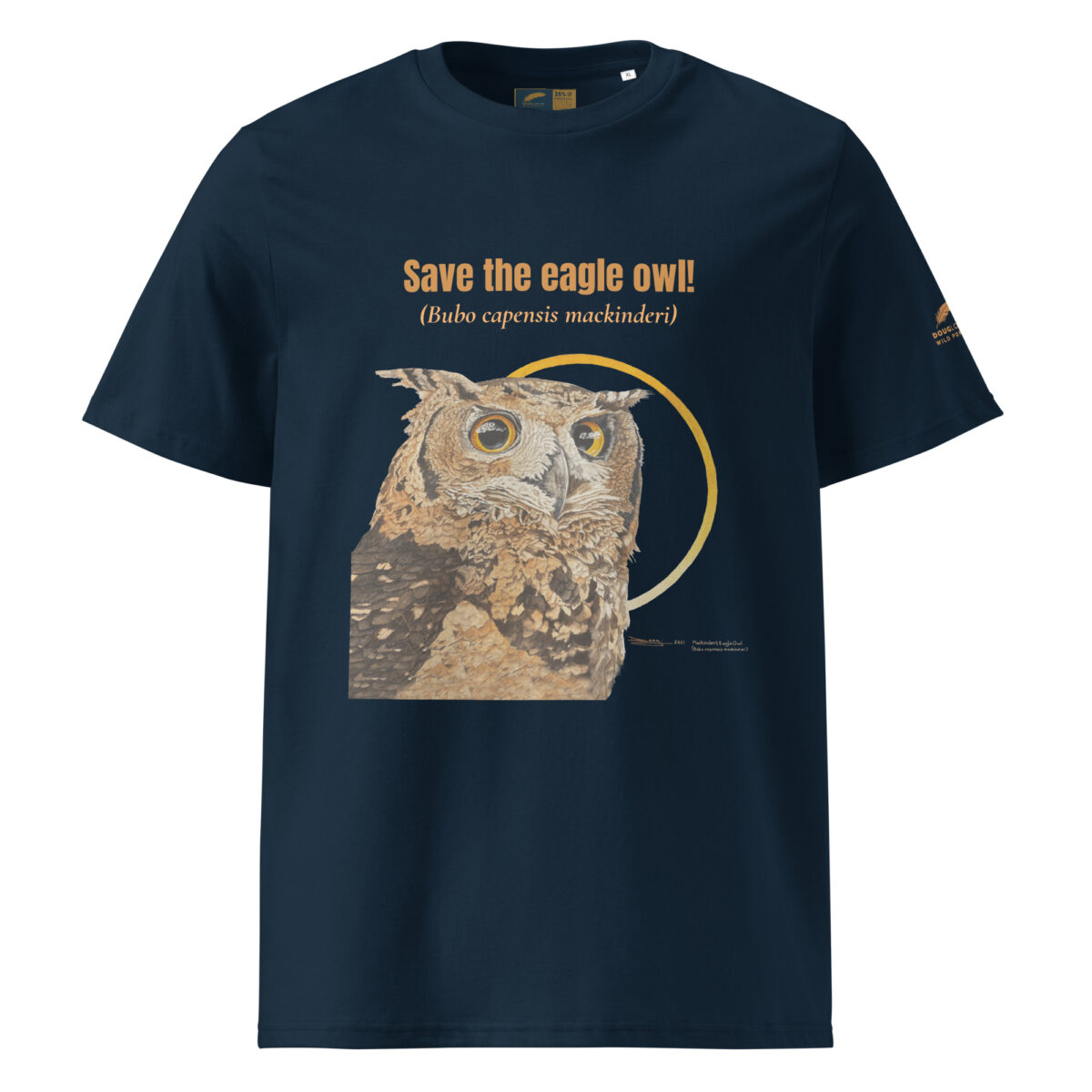 Unisex organic ribbed neck t-shirt, save the eagle owl - Image 6