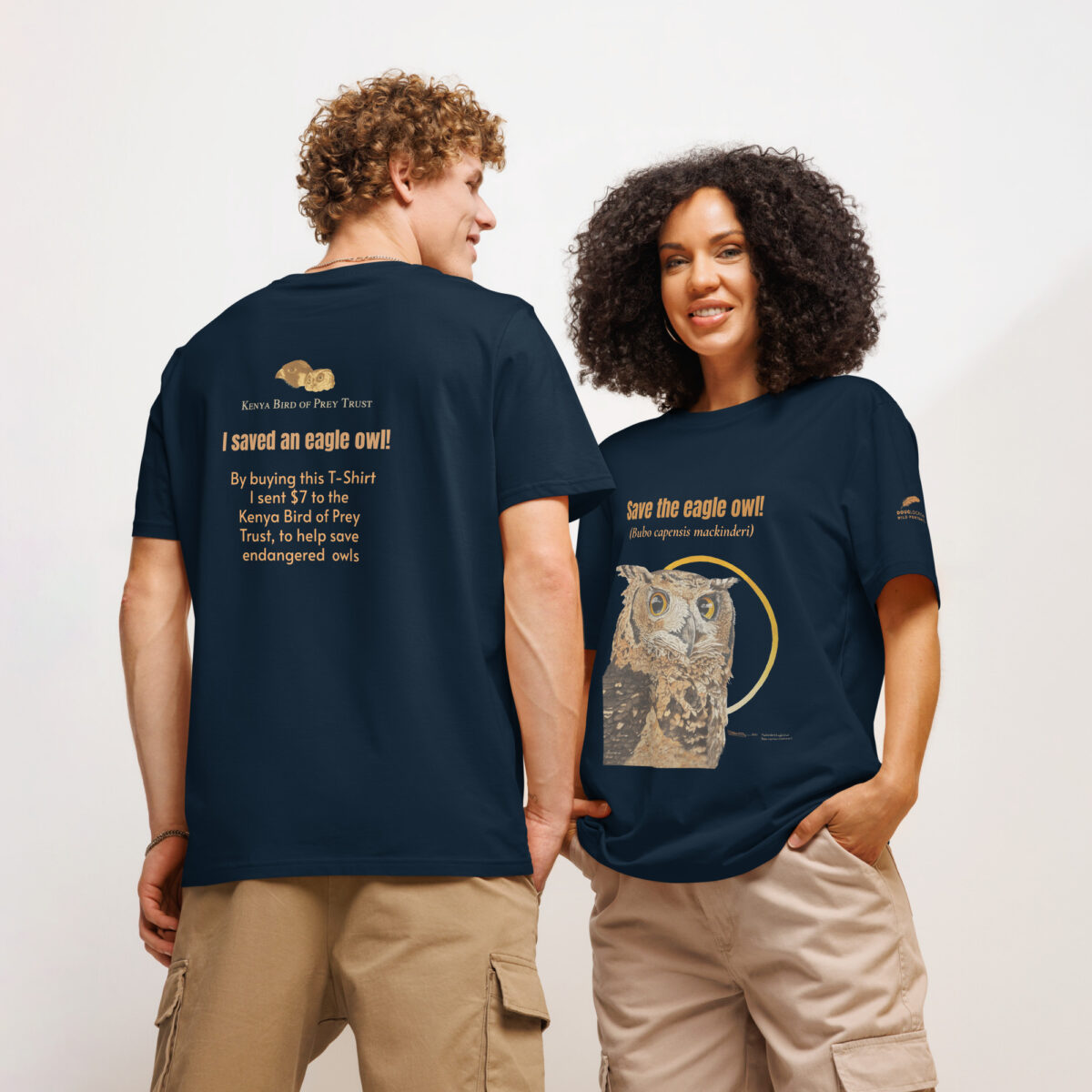 Unisex organic ribbed neck t-shirt, save the eagle owl - Image 29