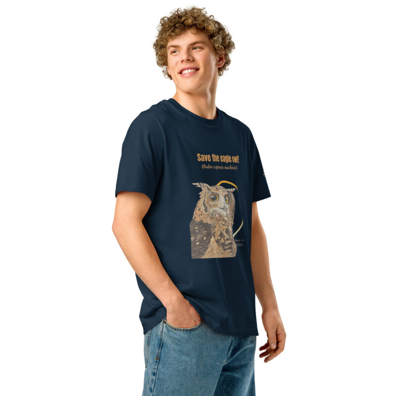Unisex organic ribbed neck t-shirt, save the eagle owl - Image 13