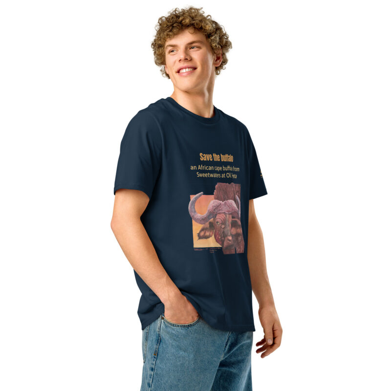 Unisex organic ribbed neck t-shirt, save th ebuffalo - Image 4