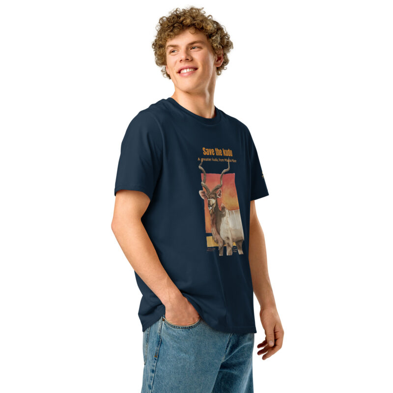 Unisex organic ribbed neck t-shirt, save the kudu - Image 4
