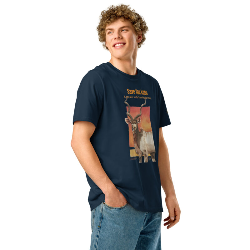 Unisex organic ribbed neck t-shirt, save the kudu - Image 4
