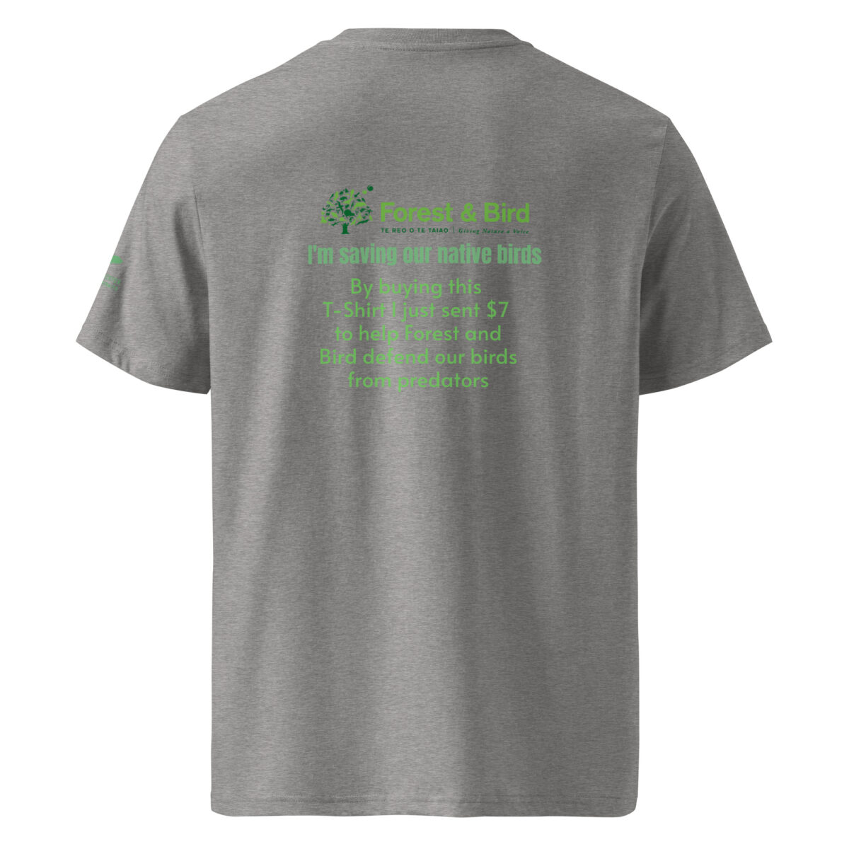 Unisex organic ribbed neck t-shirt, save New Zealand's birds (waxeye) - Image 20