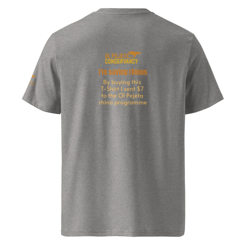 Unisex organic ribbed neck t-shirt, save the rhino - Image 20