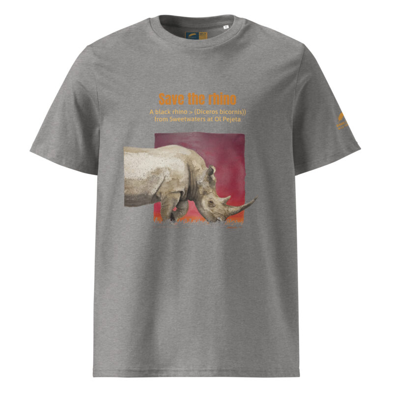 Unisex organic ribbed neck t-shirt, save the rhino - Image 21