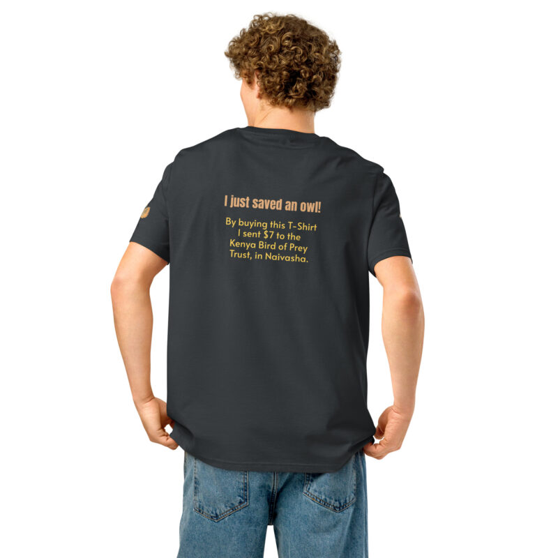Unisex organic ribbed neck t-shirt, Eagle owl - Image 15