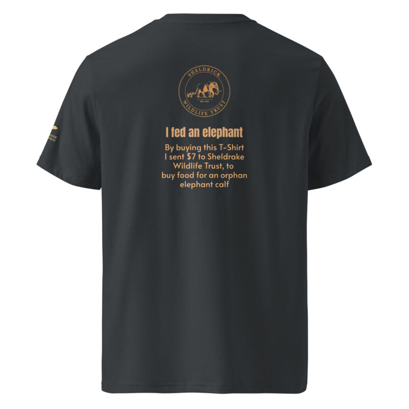 Unisex organic ribbed neck t-shirt, Save th eelephant (Tim) - Image 15