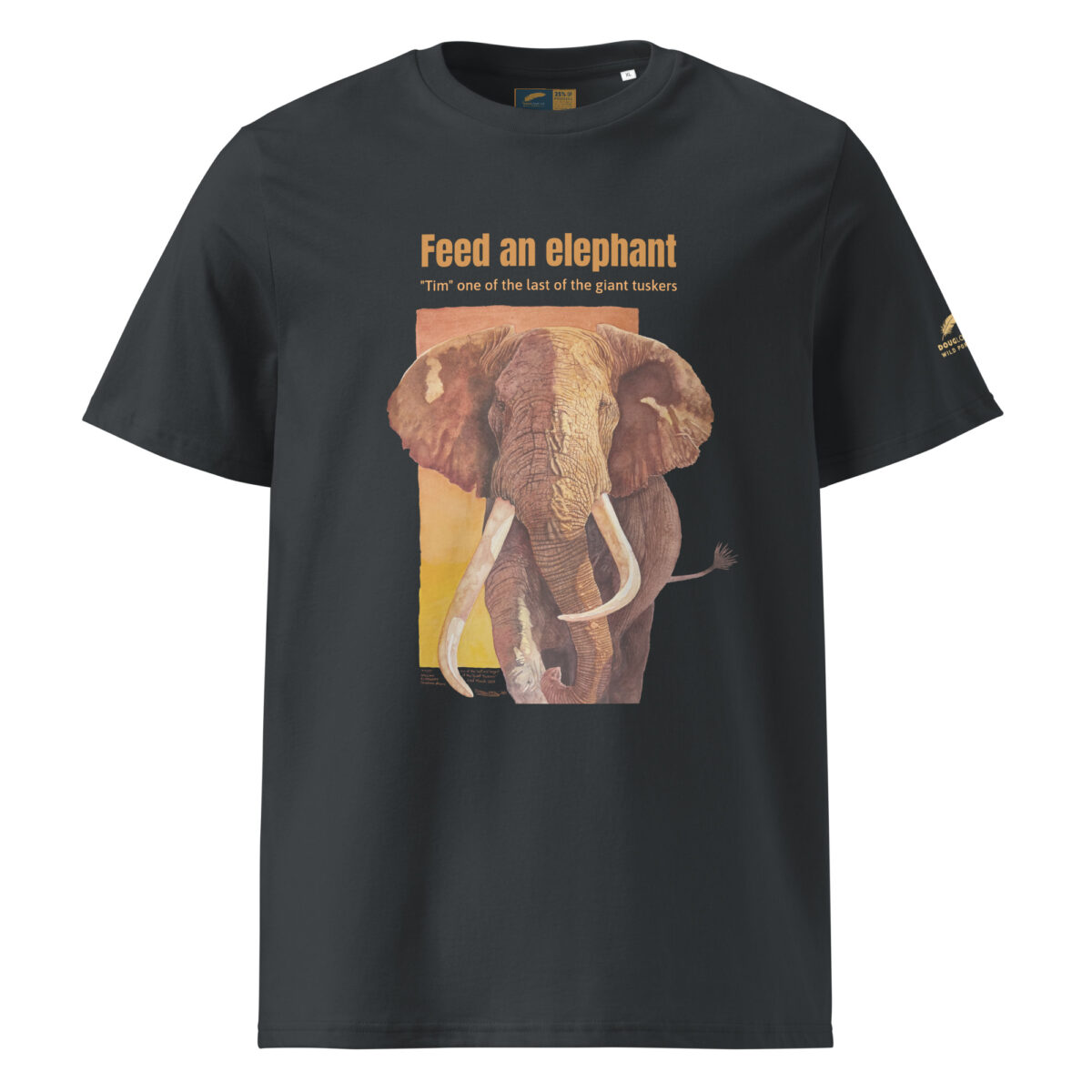 Unisex organic ribbed neck t-shirt, Save th eelephant (Tim) - Image 14