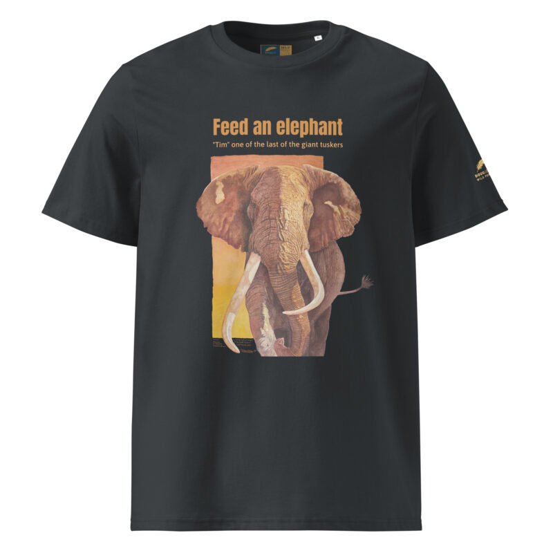 Unisex organic ribbed neck t-shirt, Save th eelephant (Tim) - Image 14