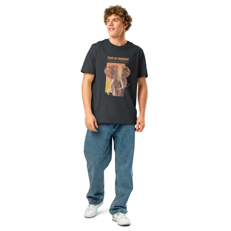 Unisex organic ribbed neck t-shirt, Save th eelephant (Tim) - Image 41