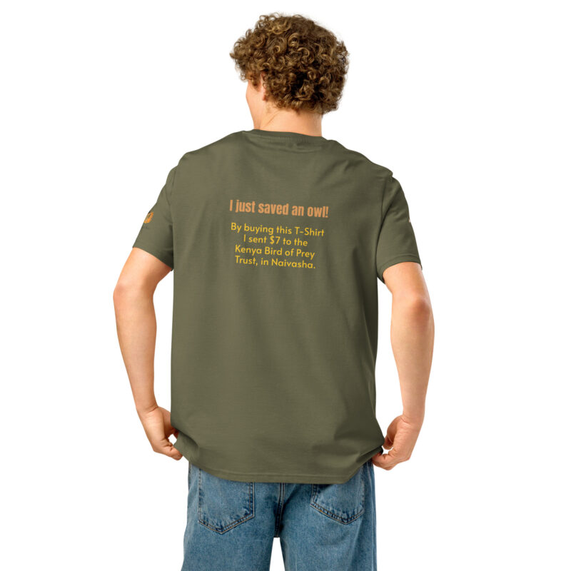 Unisex organic ribbed neck t-shirt, Eagle owl - Image 21
