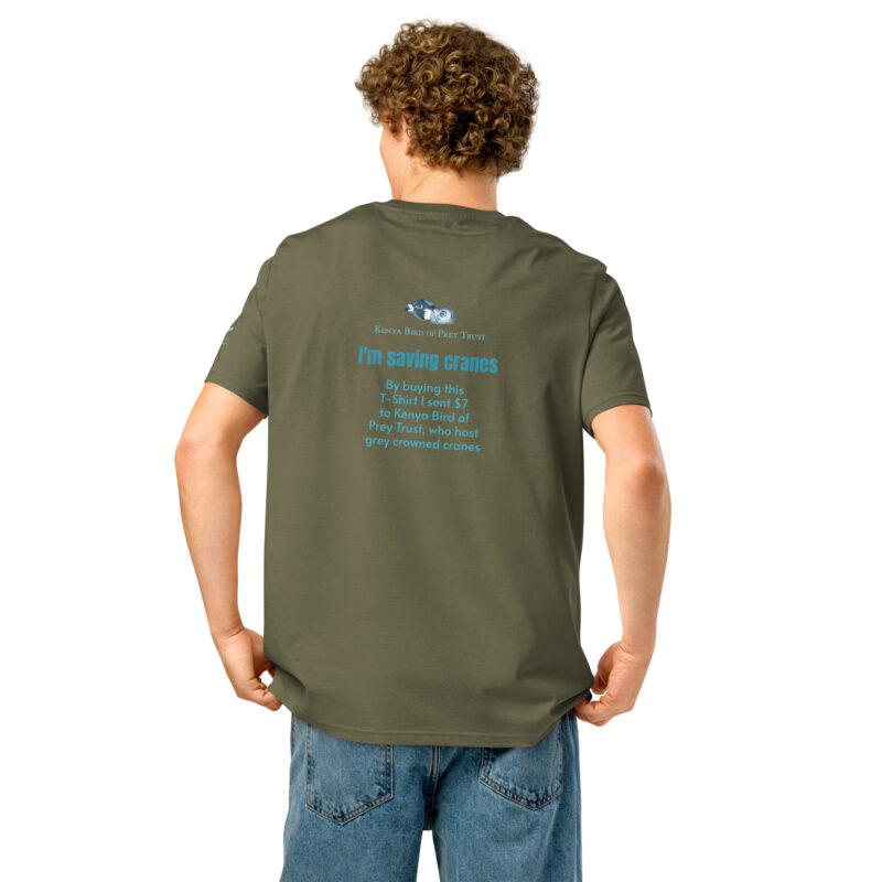 Unisex organic ribbed neck t-shirt, Save the cranes - Image 18