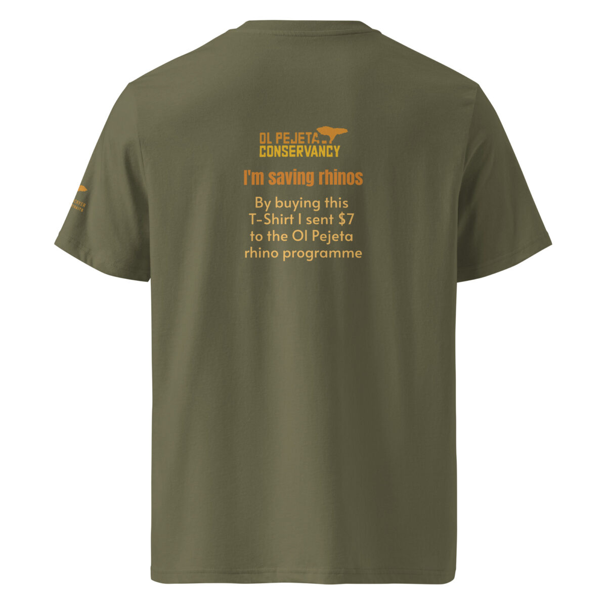 Unisex organic ribbed neck t-shirt, save the rhino - Image 18