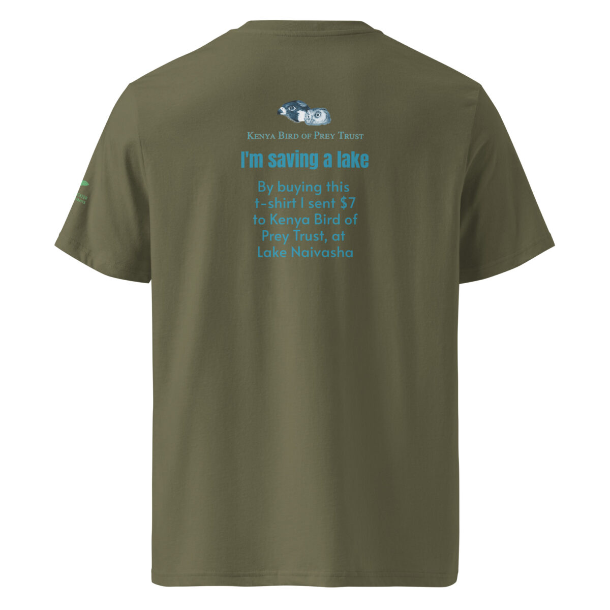 Unisex organic ribbed neck t-shirt, save Lake Naivasha (saddle-billed stork) - Image 18