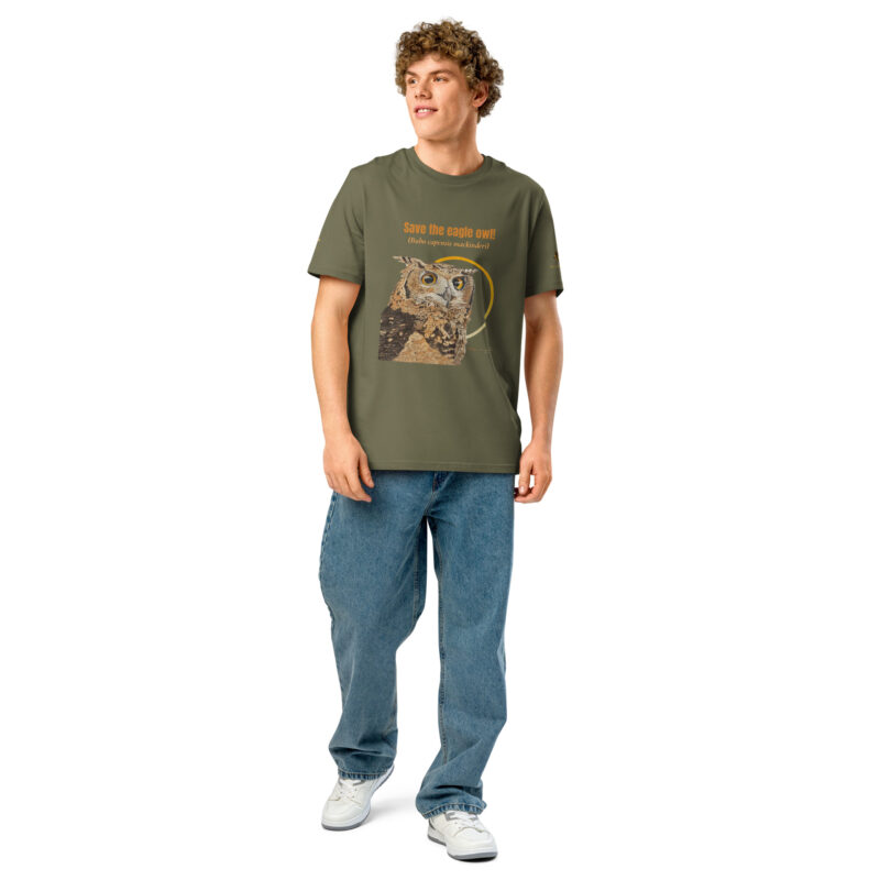 Unisex organic ribbed neck t-shirt, save th eeagl eowl - Image 23