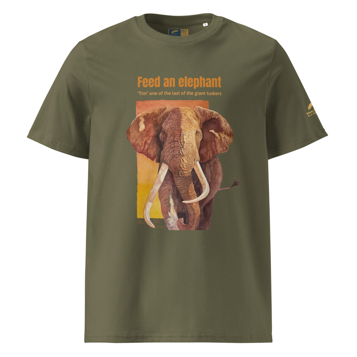 Unisex organic ribbed neck t-shirt, Save th eelephant (Tim) - Image 20