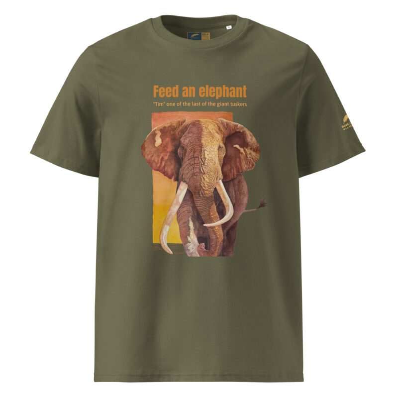 Unisex organic ribbed neck t-shirt, Save th eelephant (Tim) - Image 20
