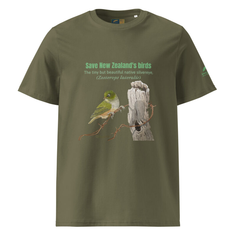 Unisex organic ribbed neck t-shirt, save New Zealand's birds - Image 14