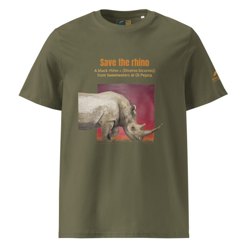 Unisex organic ribbed neck t-shirt, save the rhino - Image 17