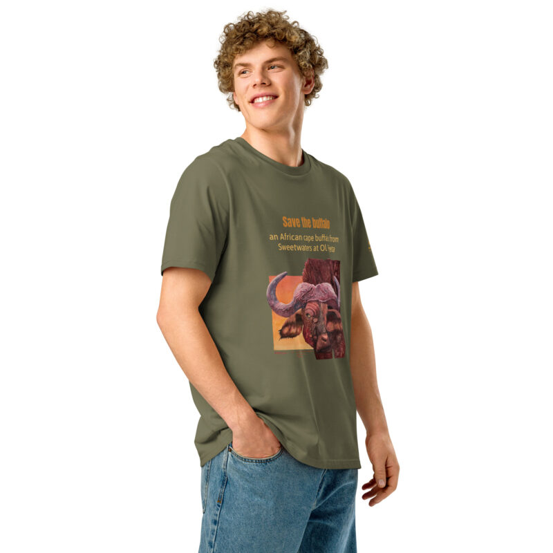 Unisex organic ribbed neck t-shirt, save th ebuffalo - Image 13