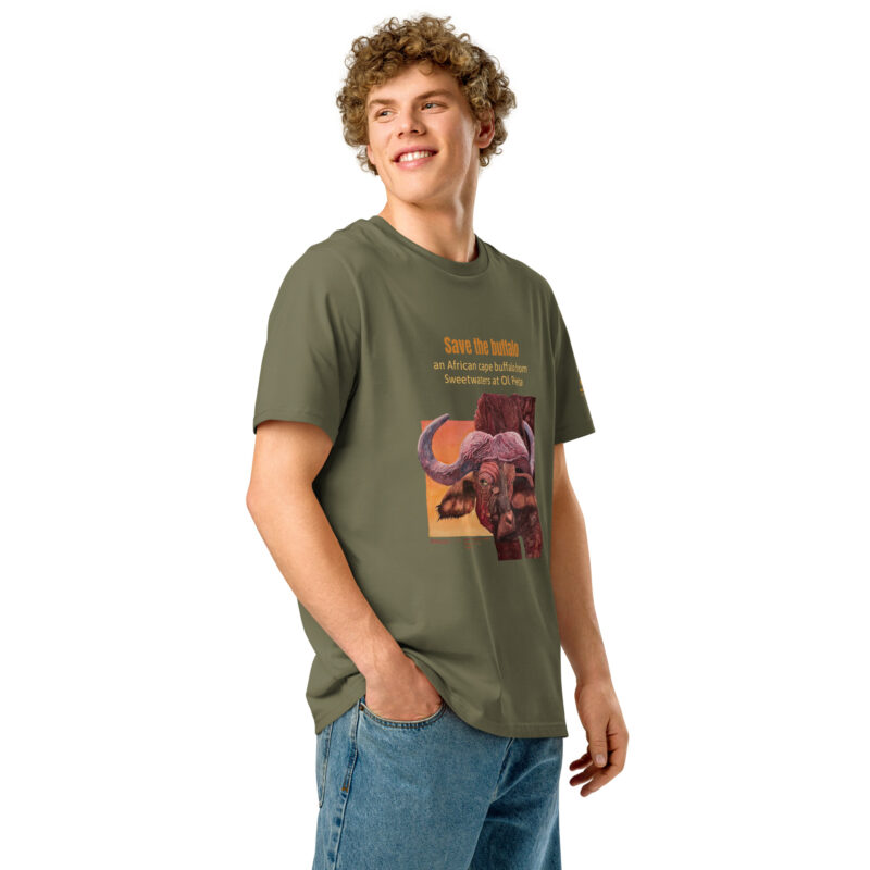 Unisex organic ribbed neck t-shirt, save th ebuffalo - Image 10