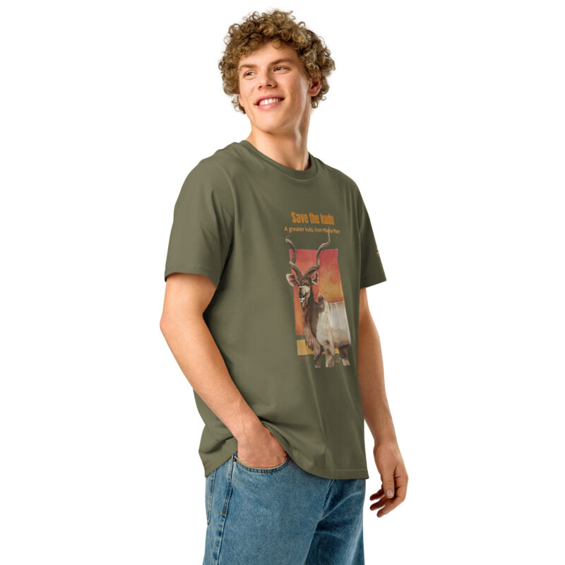 Unisex organic ribbed neck t-shirt, save the kudu - Image 16