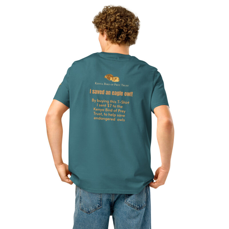 Unisex organic ribbed neck t-shirt, save the eagle owl - Image 9