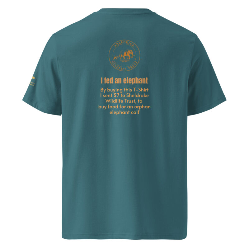 Unisex organic ribbed neck t-shirt, Save th eelephant (Tim) - Image 18