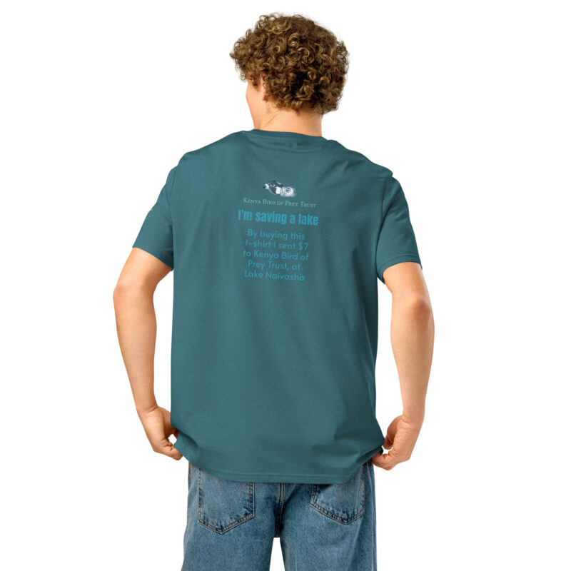 Unisex organic ribbed neck t-shirt, save Lake Naivasha (saddle-billed stork) - Image 36