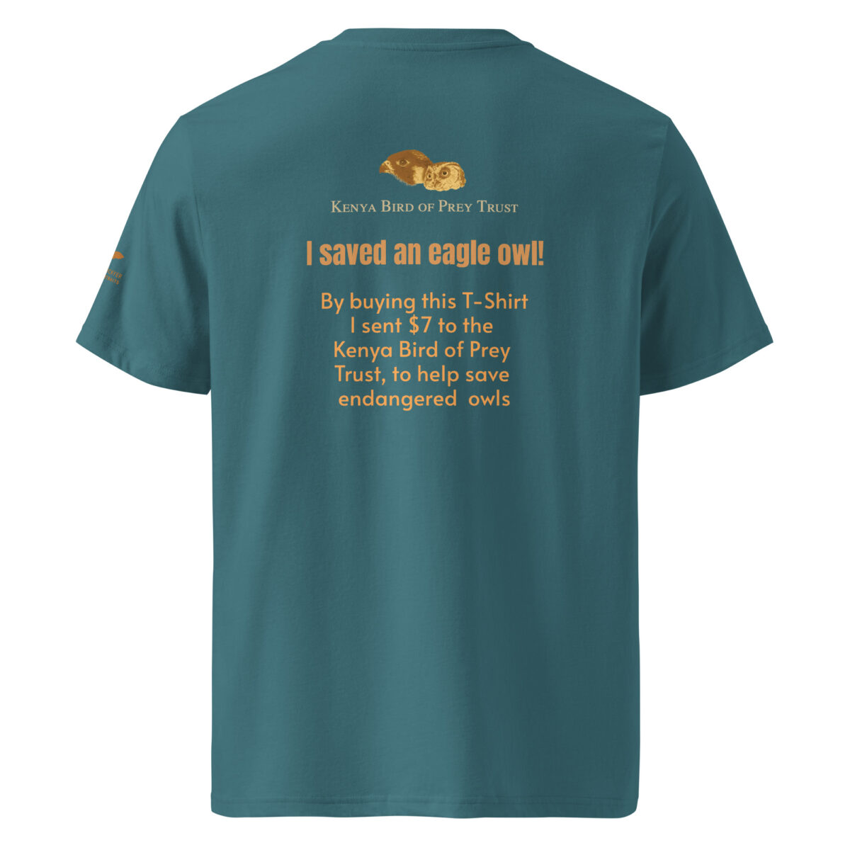 Unisex organic ribbed neck t-shirt, save the eagle owl - Image 18